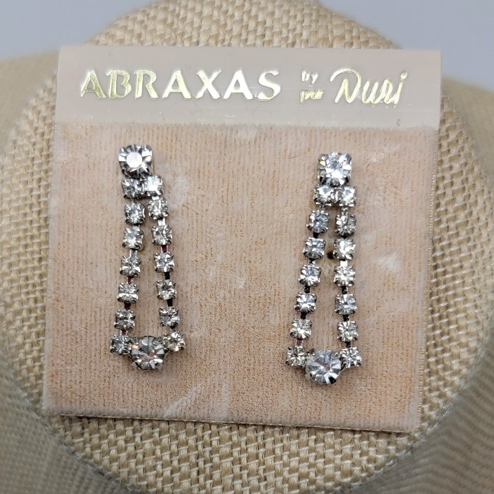 Duri Clear Rhinestone drop earrings Pierced ears